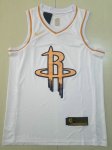 NBA 0 Westbrook Rockets blanc Golden Edition Maillot brodé